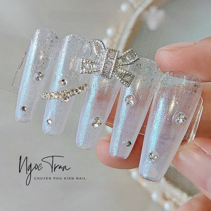 Charm Kim Loại Vàng Bạc Mới 2023 | Trang Trí Móng Tay 3B
