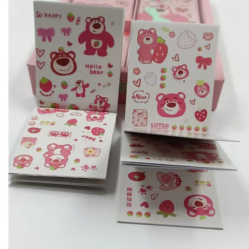 Sticker Miếng Dán Gấu Dâu Lotso Dán Số/ Nhật ký/ Laptop/ Máy tính/ Lưu bút Deperier