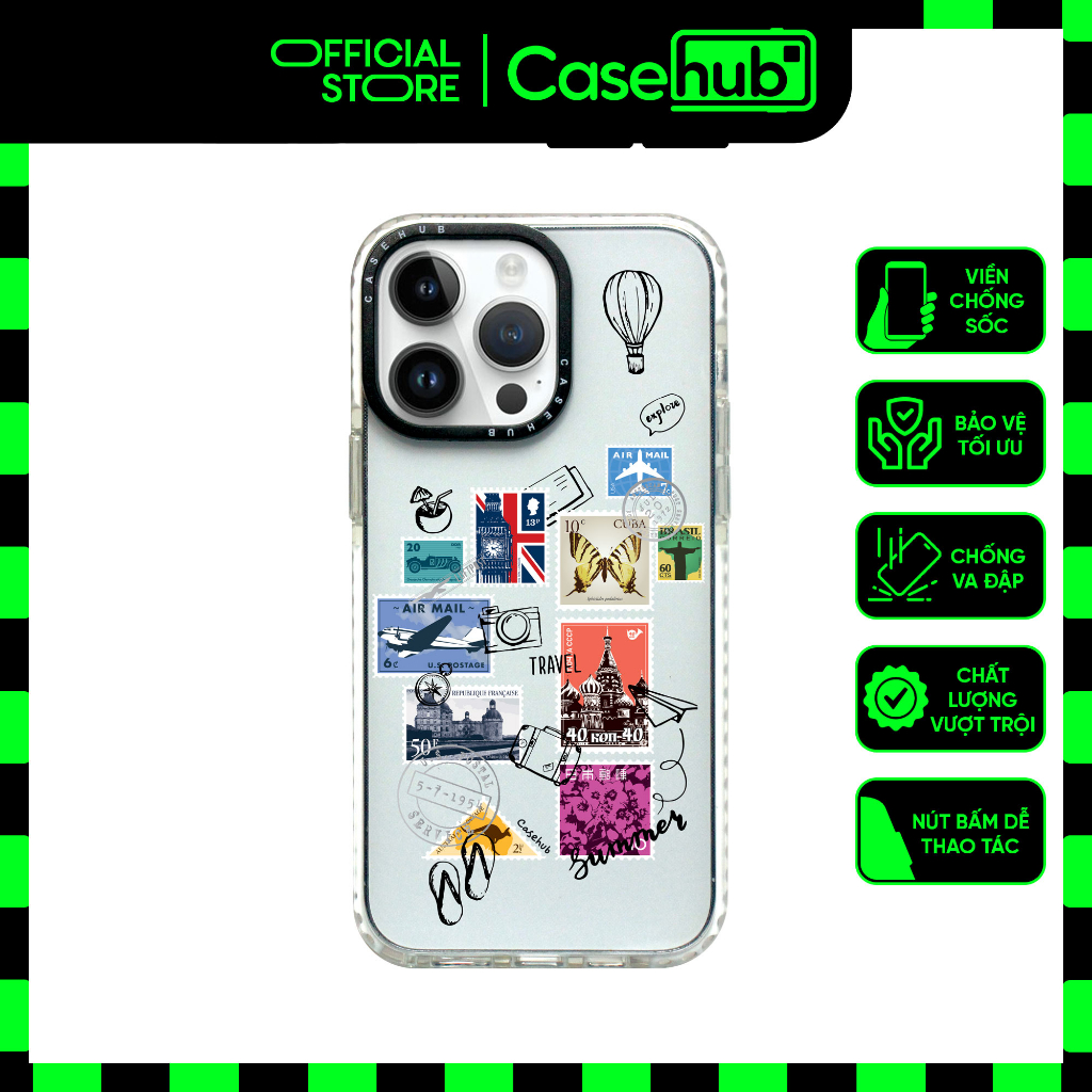 Ốp lưng iPhone Signature Collection | Stamp | Màu Trắng chống sốc độc quyền thiết kế bởi Casehub