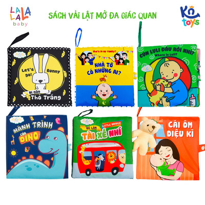 Sách Vải Lật Mở Đa Tương Tác Cho Bé 0-4 tuổi - Lalala Baby (Nhiều chủ đề)