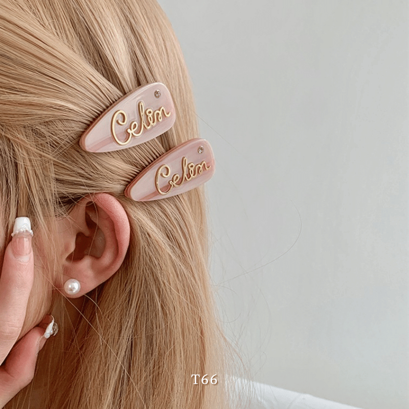 Kẹp tóc đính đá dạng dẻo hình thoi hình chữ nhật cá tính trẻ trung ANNIE - G29