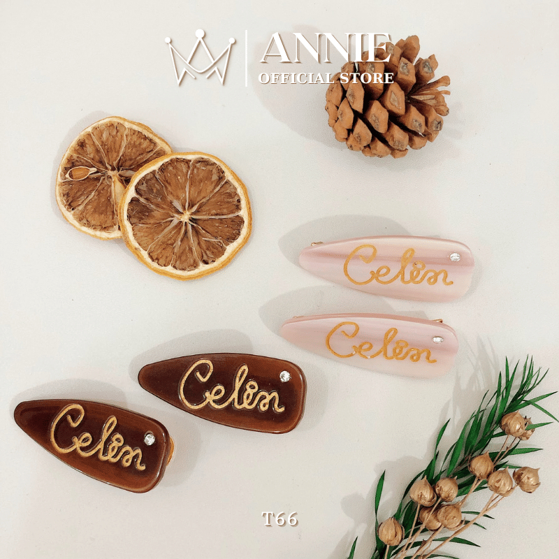 Kẹp tóc đính đá dạng dẻo hình thoi hình chữ nhật cá tính trẻ trung ANNIE - G29