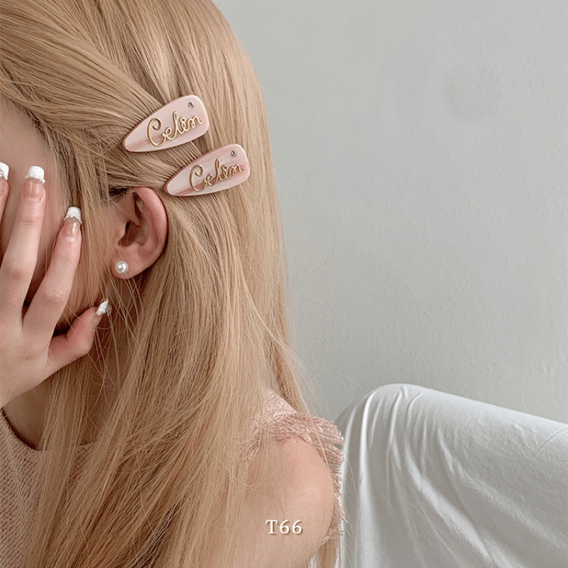 Kẹp tóc đính đá dạng dẻo hình thoi hình chữ nhật cá tính trẻ trung ANNIE - G29