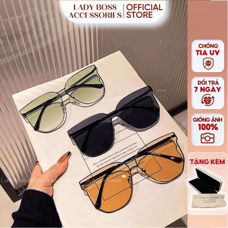 Mắt Kính Đa Giác Gọng Kim Loại Chống Tia UV