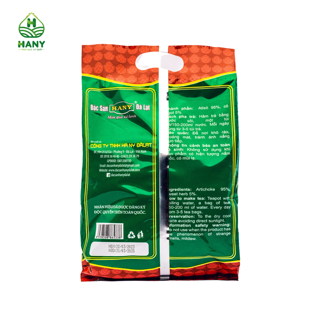 Trà Atiso HANY túi lọc 100 gói Đặc Sản Đà Lạt