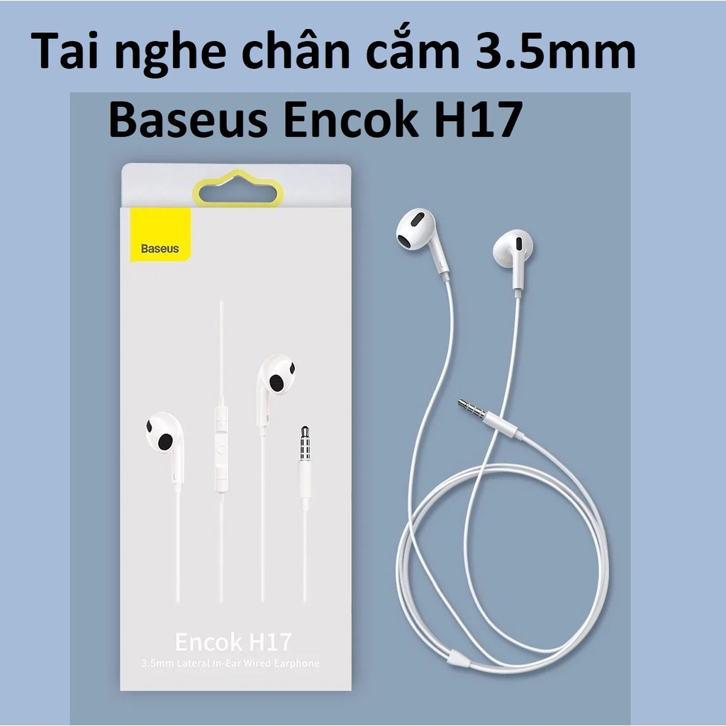 Tai nghe nhét tai hỗ trợ mic chân cắm 3.5mm Baseus H17