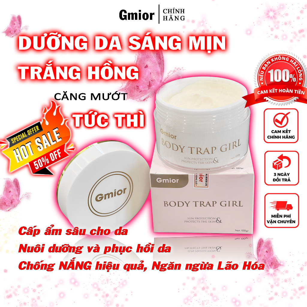 ✅  Kem Body Dưỡng Trắng Toàn Thân Trap Girl  chứa Collagen Thủy Phân Dưỡng Trắng Sáng Da Cơ Thể