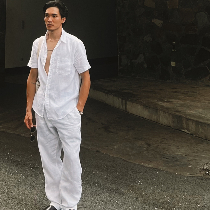 Sơmi Linen Nam Tay Ngắn 1 Túi Tinh Tế Thoáng Mát