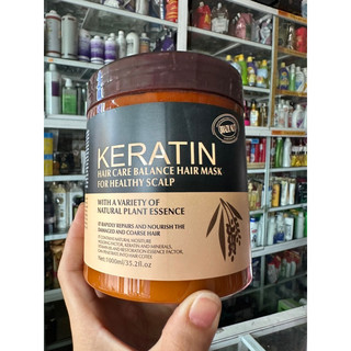 hấp dầu xả tóc karatin  màu nâu 1000ml