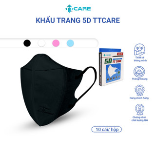 Khẩu trang 5D thời trang TTcare dành cho nữ an toàn sức khỏe đạt chuẩn Bộ Y tế nhiều màu – Hàng chính hãng
