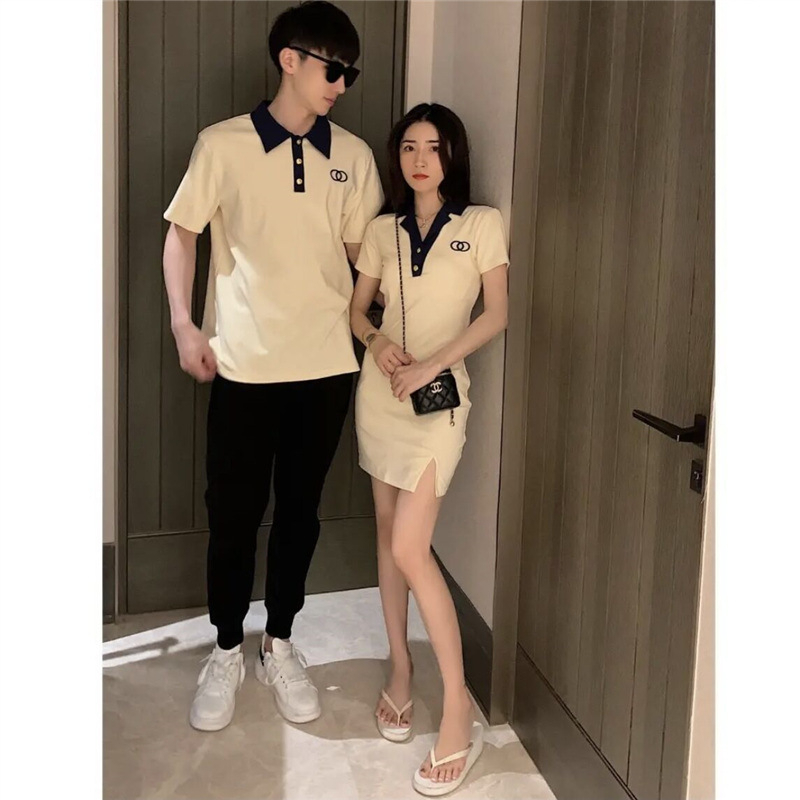 Áo đôi nam nữ ❤️FREESHIP❤️ Set áo đôi áo cặp áo váy đôi polo có cổ cao cấp AV223