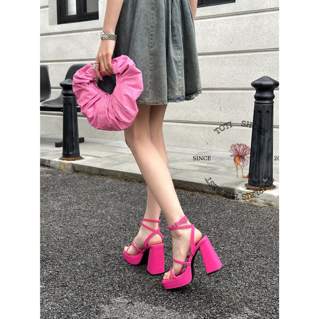 GIÀY CAO GÓT TOTIIE - SANDAL HAI QUAI NGANG MẢNH PHONG CÁCH THỜI TRANG NỮ MŨI VUÔNG HIỆN ĐẠI G2304310