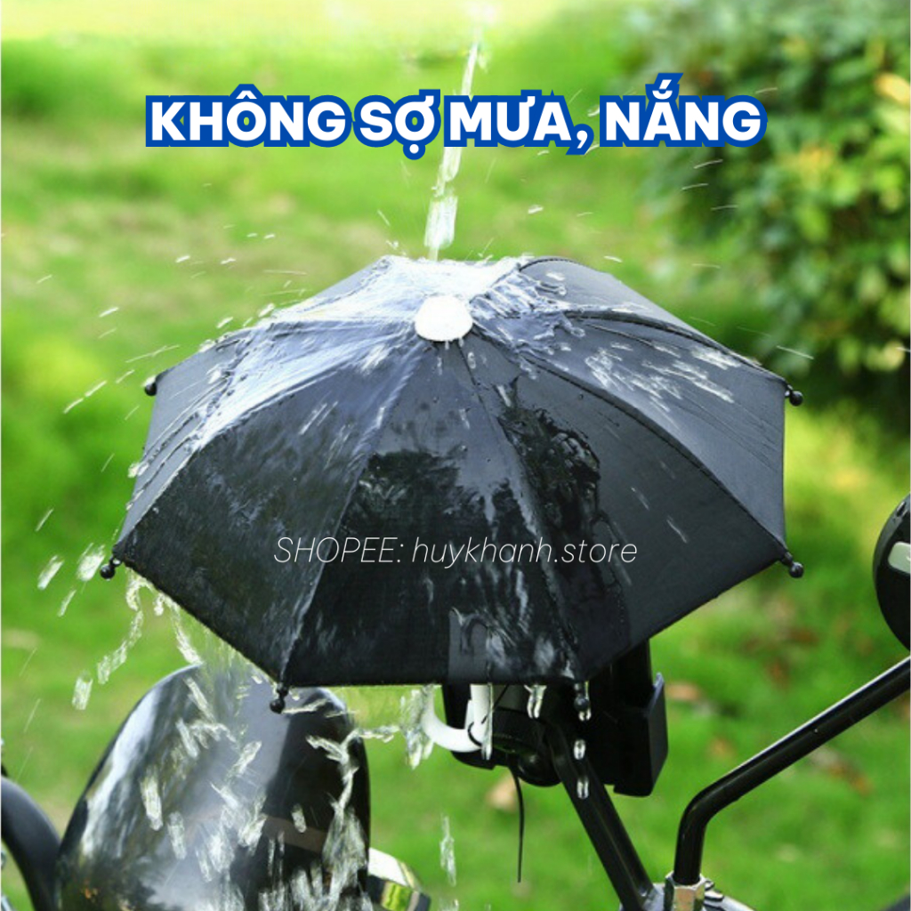 Dù mini che mưa nắng dành cho điện thoại trên giá đỡ xe máy chống thấm nước chống nóng siêu tiện lợi Huy Khánh Store