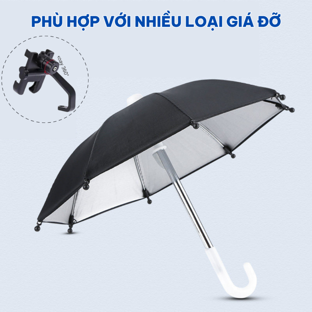 Dù mini che mưa nắng dành cho điện thoại trên giá đỡ xe máy chống thấm nước chống nóng siêu tiện lợi Huy Khánh Store