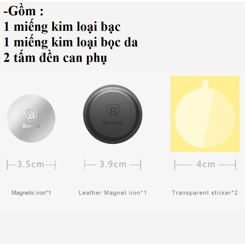 Bộ 2 miếng kim loại dán lưng Đt dùng với giá đỡ nam châm trên oto