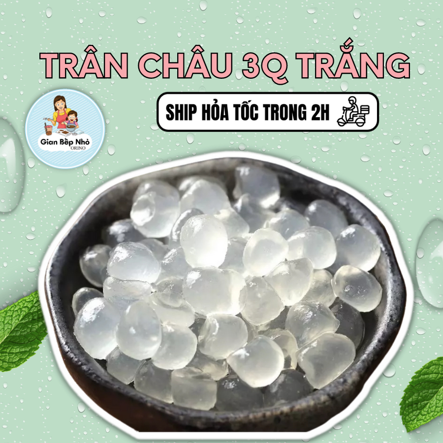 Trân châu 3Q dai giòn hạt to ăn liền không chất bảo quản, set nguyên liệu trà sữa 500g-1000g