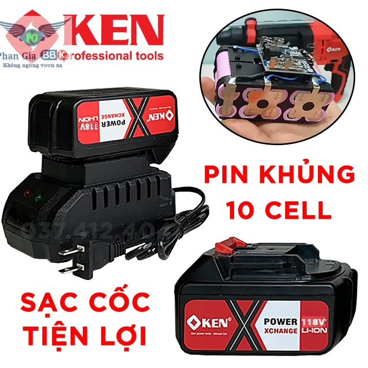 Máy khoan bê tông KEN 188V - PIN 15 CELL