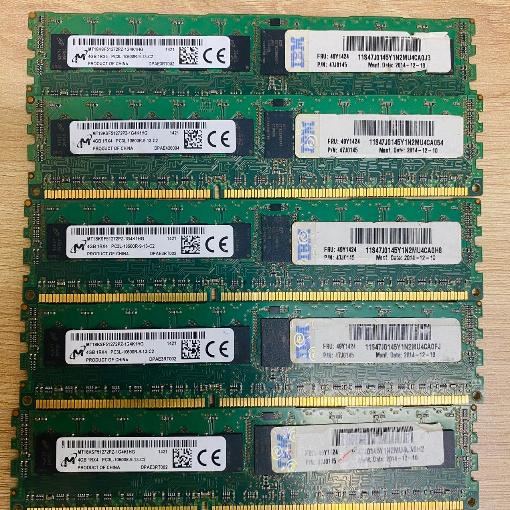 Ram server ECC 4GB/ 8GB 1RX4 PC3L-12800R buss 1333/ 1600....hàng tháo máy server lỗi 1 đổi 1