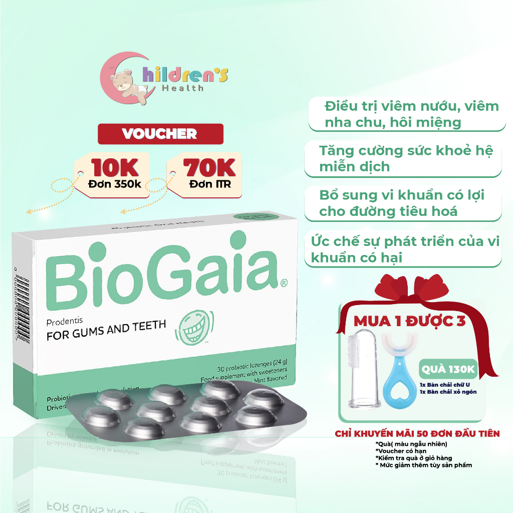 Viên ngậm men vi sinh nha khoa BioGaia ProDentis - Cân bằng khoang miệng, loại bỏ vi khuẩn, mảng bám - Chính Hãng
