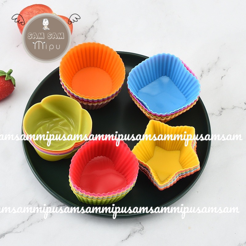 Khuôn silicon làm bánh nhiều hình dáng cute 7cm - Khuôn bánh bông lan, cupcake, muffin, rau câu - Shop Mẹ Sam