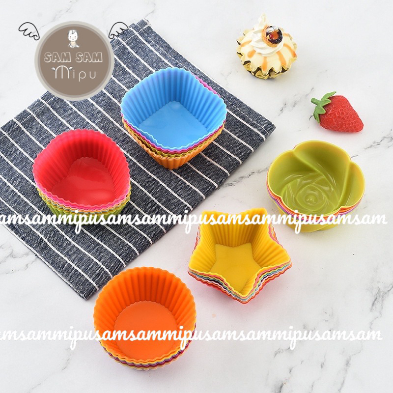 Khuôn silicon làm bánh nhiều hình dáng cute 7cm - Khuôn bánh bông lan, cupcake, muffin, rau câu - Shop Mẹ Sam