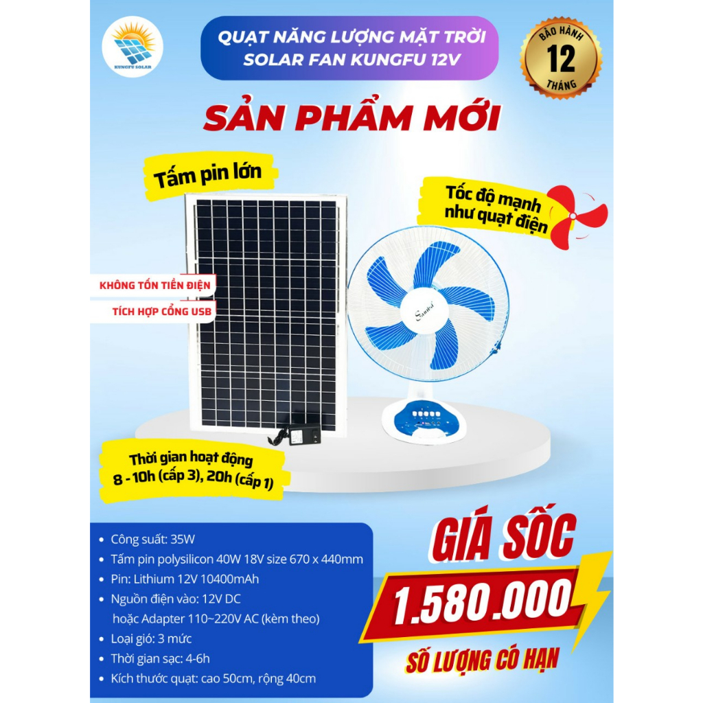 QUẠT NĂNG LƯỢNG MẶT TRỜI SOLAR FAN KUNGFU 12V THẤP.(GIÁ SẼ TỐT HƠN KHI MUA SỐ LƯỢNG LỚN)..