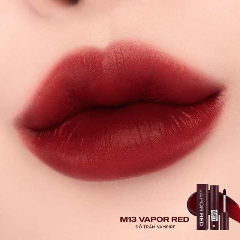 Son Kem Siêu Lì, Mịn Môi Merzy Mellow Tint Red Edition Màu M13 Vapor Red