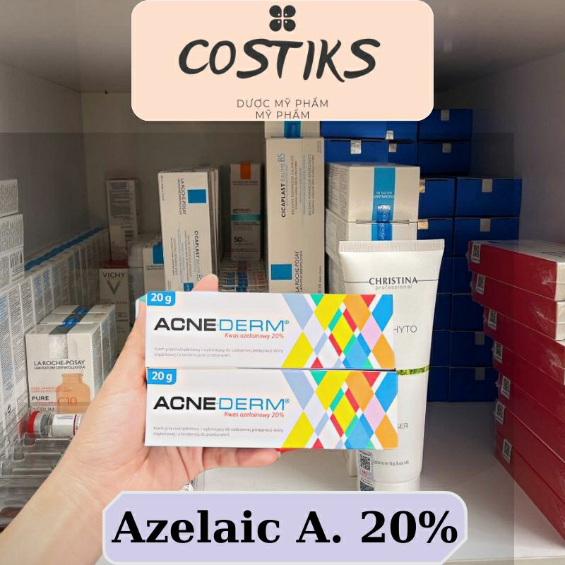 Acnederm Azelaic 20% chấm mụn đỏ, thâm đỏ thâm đen, sáng da - Costiks
