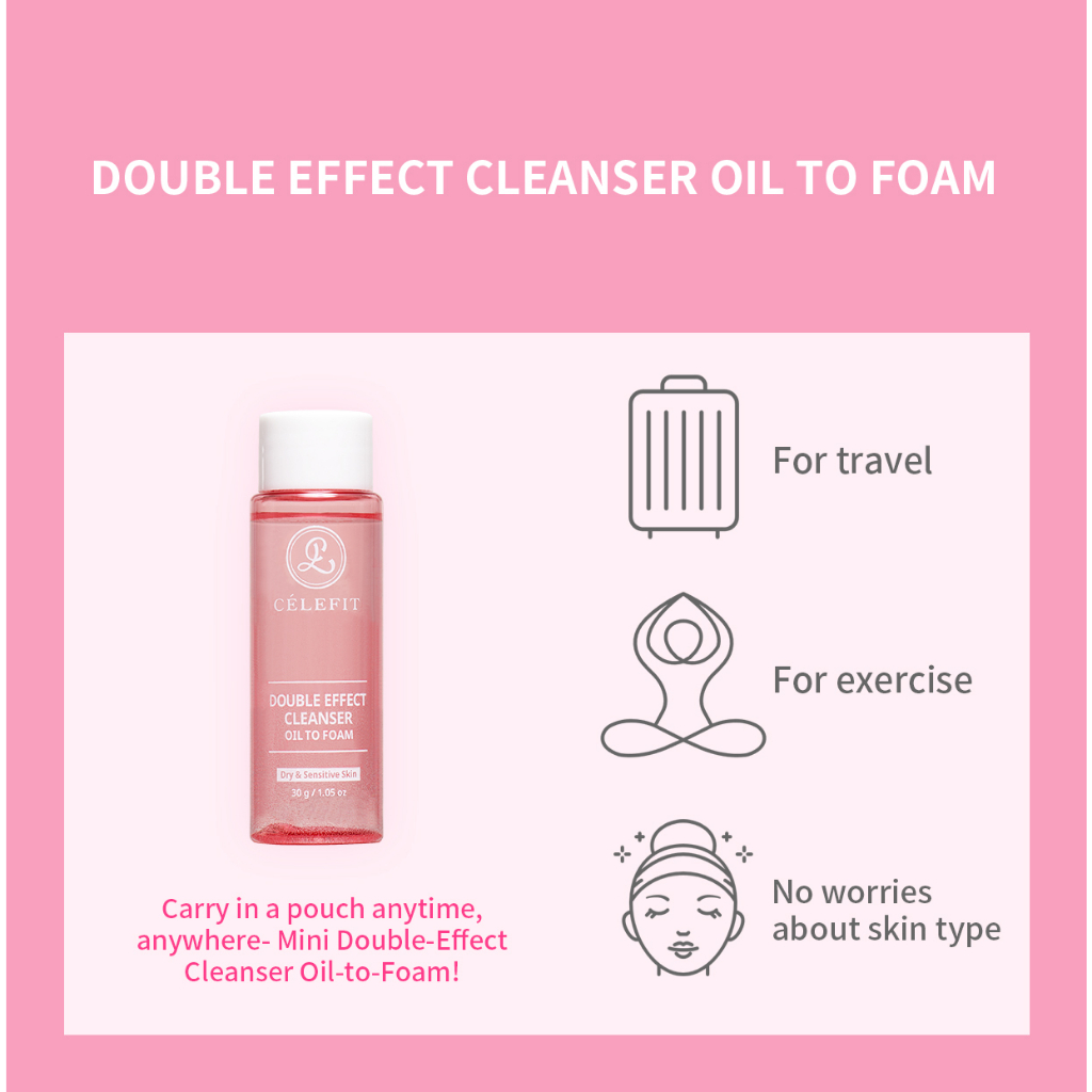Sữa rửa mặt và tẩy trang CELEFIT Double Effect Cleanser Oil To Foam 180g