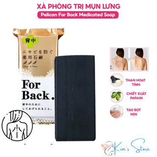Xà phòng ngừa mụn lưng PELICAN For Back 135g - xà bông ngừa mụn lưng than hoạt tính - soap cho người bị mụn, thâm mụn l