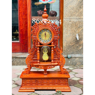 (HÀNG VIP) Đồng hồ đề bàn đứng gỗ hương đá quả lắc sang trọng cao 70cm