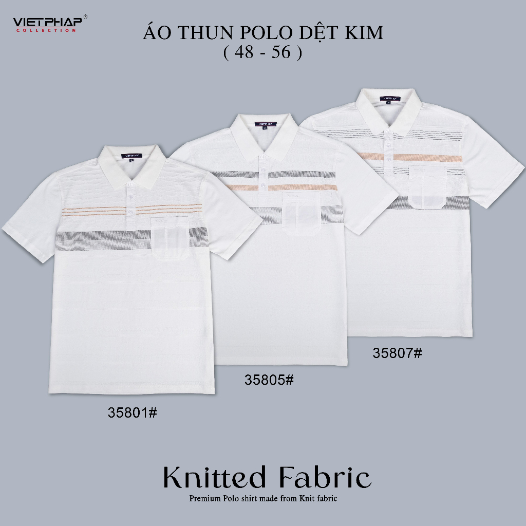 Áo Thun Polo Nam Tay Ngắn Dệt Kim Cao Cấp Việt Pháp.