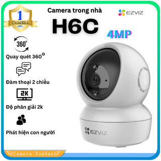 Camera wifi ezviz h6c 4mp 2k, chuẩn nén h.265, phát hiện và theo dõi chuyển động, trò chuyện hai chiều