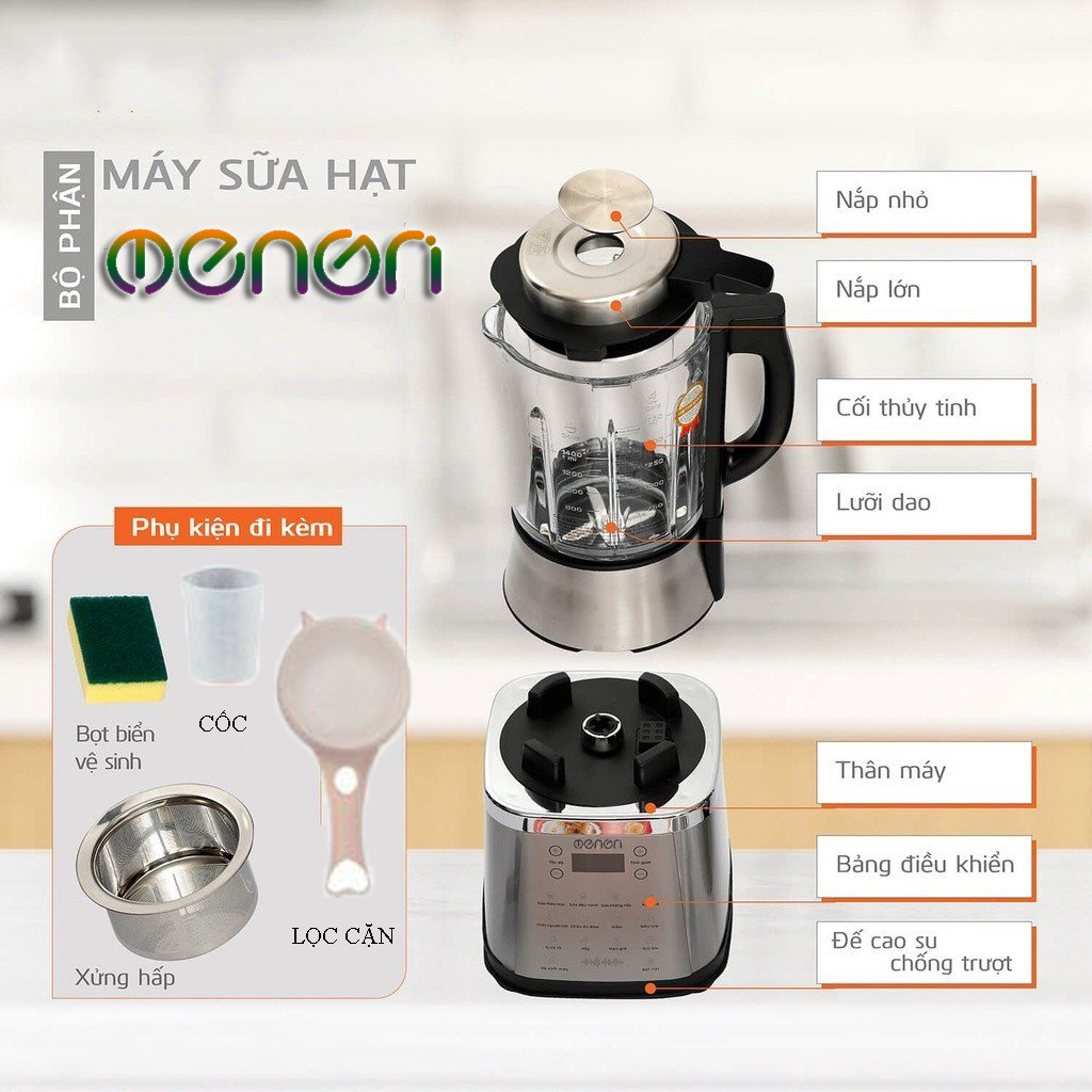 Máy Làm Sữa Hạt - Máy Xay thịt, ngũ cốc đa chức năng - thể tích 1750ml