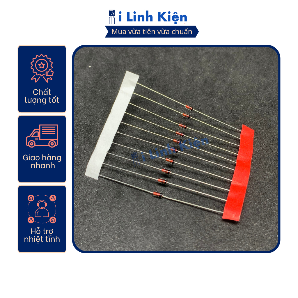 Diode 1N4148 màu đỏ túi 10 con.