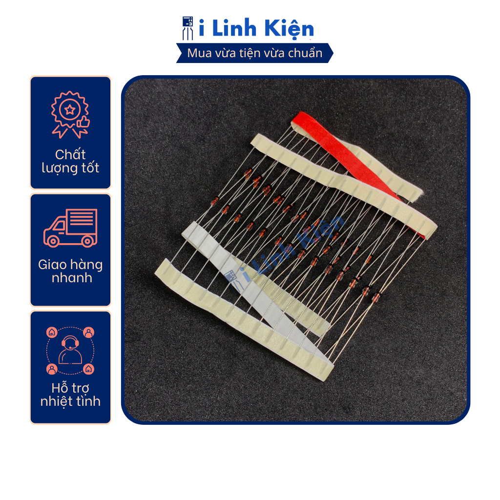 Diode 1N4148 màu đỏ túi 10 con.