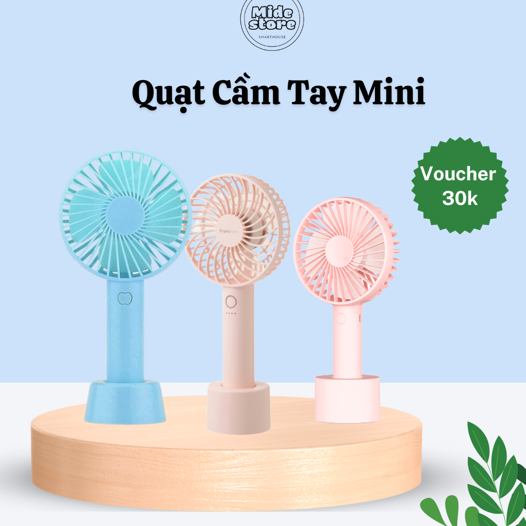 Quạt Điện Mini Cầm Tay, Quạt Điện Nhỏ Sử Dụng Pin Và Dây Sạc