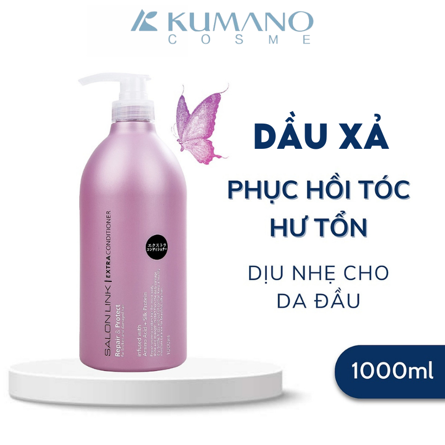 Dầu xả phục hồi hư tổn tóc Kumano Salonlink Extra 1000ml phục hồi giảm tóc gãy rụng cho nữ - Kumano Cosme