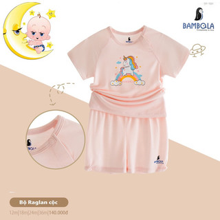 Bộ cộc tay cài vai sợi tre Bambola cho bé trai,gái từ 6 tháng đến 2 tuổi