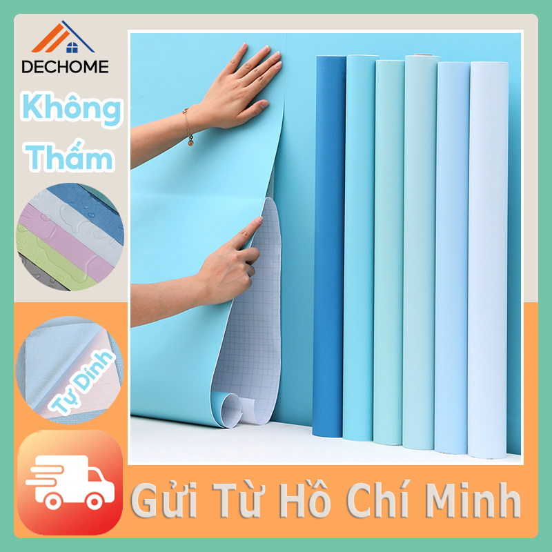 🎊10M🎊Giấy dán tường một màu Decal Dán Tường Màu Trơn có Keo Sẵn Thời Thượng Trơn Nhám nhiều màu keo sẵn chống nước tốt
