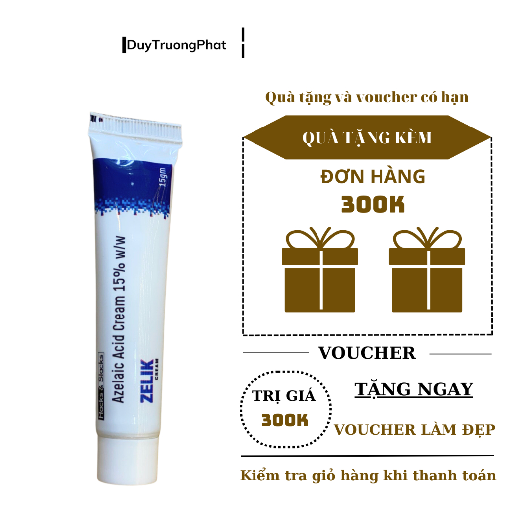 ZELIK Cream Azelaic Acid 15% - giảm mụn trứng cá, mụn sưng đỏ cho da yếu, dễ kích ứng 15g