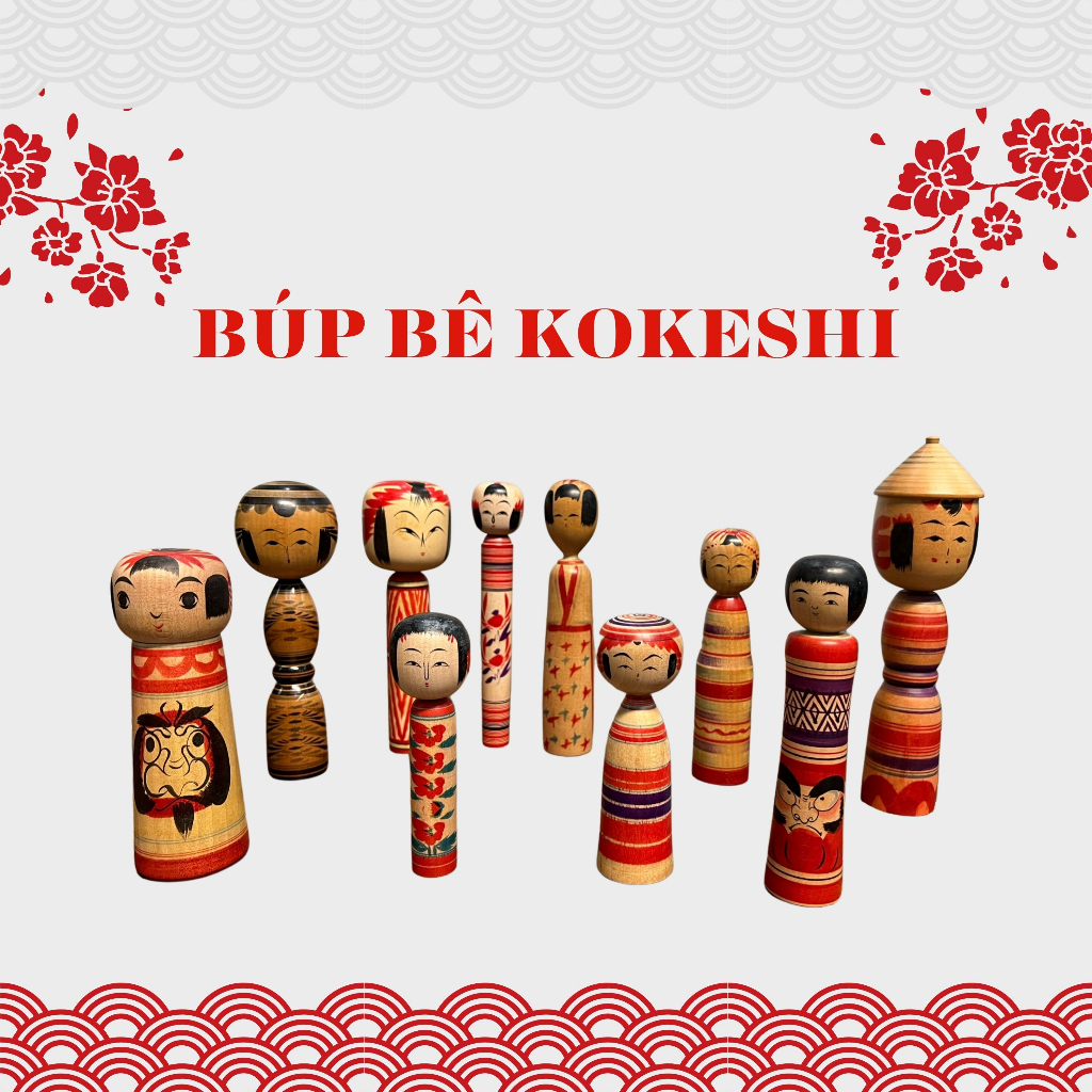 [Hiếm] Tượng gỗ búp bê truyền thống Kokeshi của Nhật Bản - Cam kết sản phẩm handmade của Nhật Bản - Không hộp