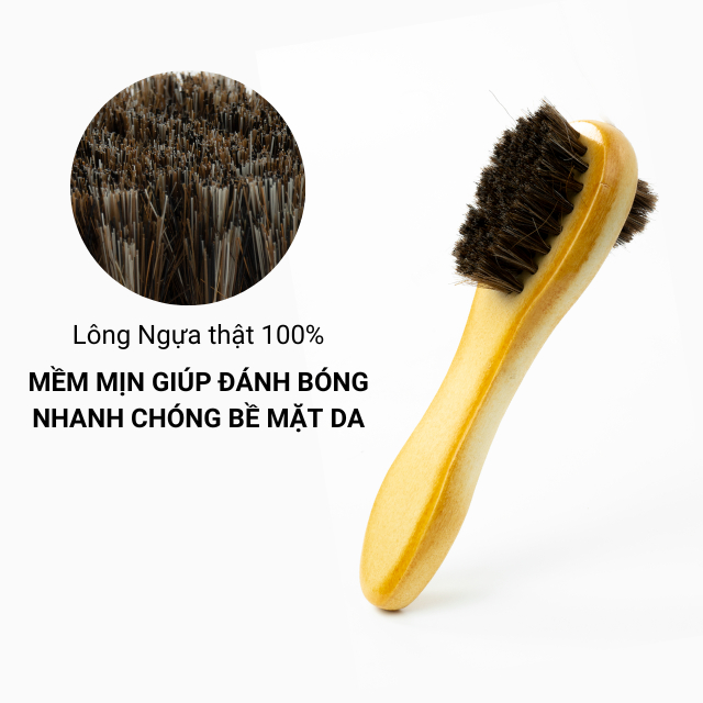 Bàn Chải Lông Ngựa 2 Đầu MINSU M2417 Chức Năng 2-Trong-1 Trét Xi Giầy Và Làm Sạch Đồ Da Vệ Sinh Giày Chi Tiết Nhỏ