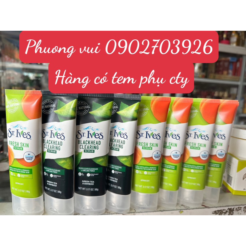 Sữa rửa mặt st.Ives  trà xanh  và st.Ives hạt mơ tips  nhỏ 90g