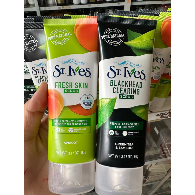 Sữa rửa mặt st.Ives  trà xanh  và st.Ives hạt mơ tips  nhỏ 90g