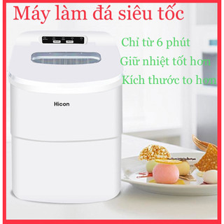 Máy Làm Đá Viên Hicon Tủ Đá Giữ Nhiệt Mini Gia Đình Tạo Đá Siêu Tốc Trong 6 - Phút Bảo Hành 12 Tháng