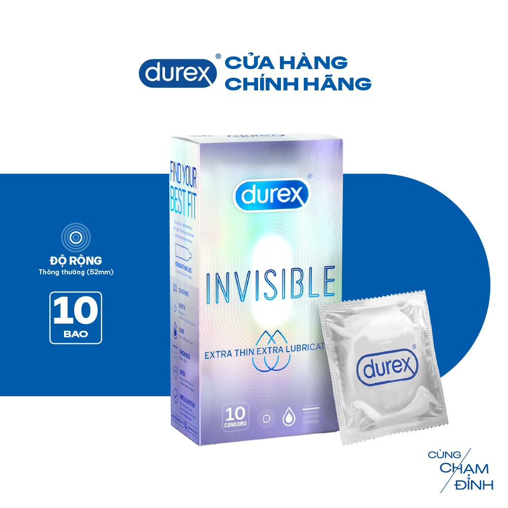 Bao cao su Durex Extra Thin Extra Lubricated 10 bao