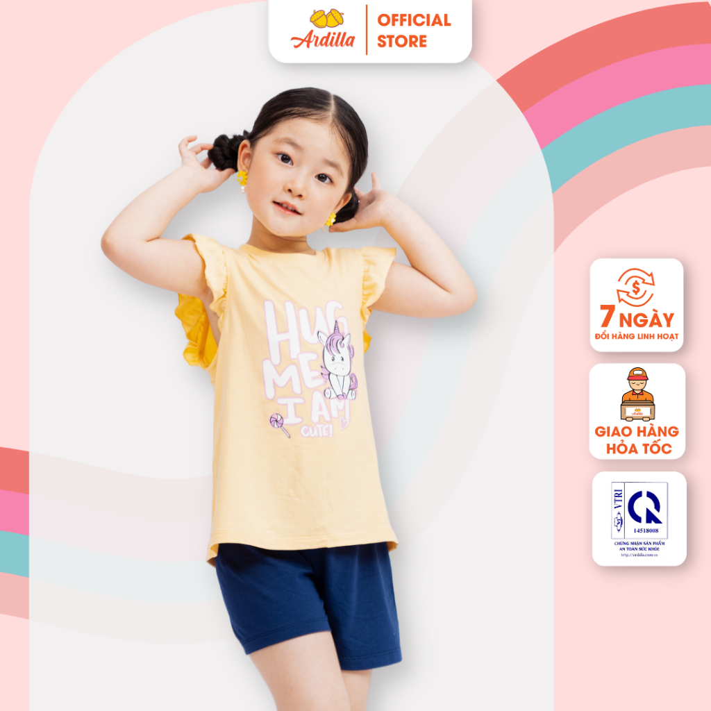 Bộ Quần Áo Bé Gái ARDILLA Áo Ba Lỗ Họa Tiết Dễ Thương Thoải Mái, Chất Vải Cotton Mát Mẻ Cho Bé 2-6 Tuổi KB5400