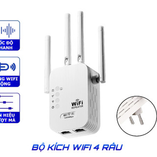 Kích Sóng Wifi 4 Râu Ăng Ten Phát Xuyên Tường Chuẩn N Tốc Độ 300mbps Kiêm Router Kích Wifi Siêu Mạnh