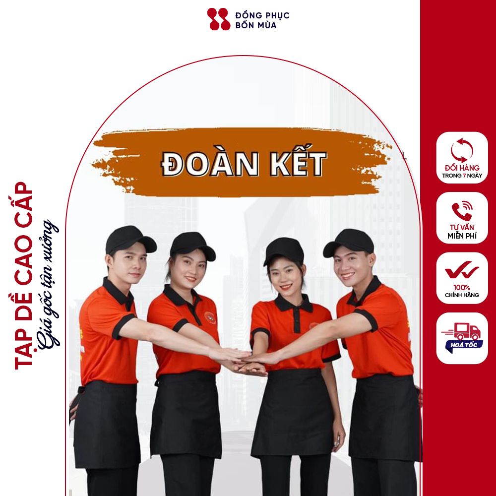 Tạp dề ngắn màu đen phối đỏ tạp dề nửa người tạp dề phục vụ Nam Nữ Tạp dề màu Đen Phục VỤ chất đẹp sẵn hàng kèm video